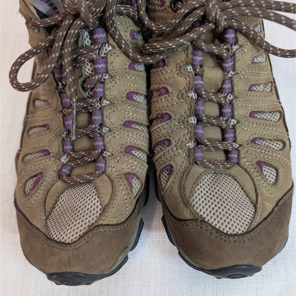Oboz Sawtooth II Hiking Boots Women's Sz 10 Brown Tan Purple Waterproof Gorpcore - Picture 11 of 14